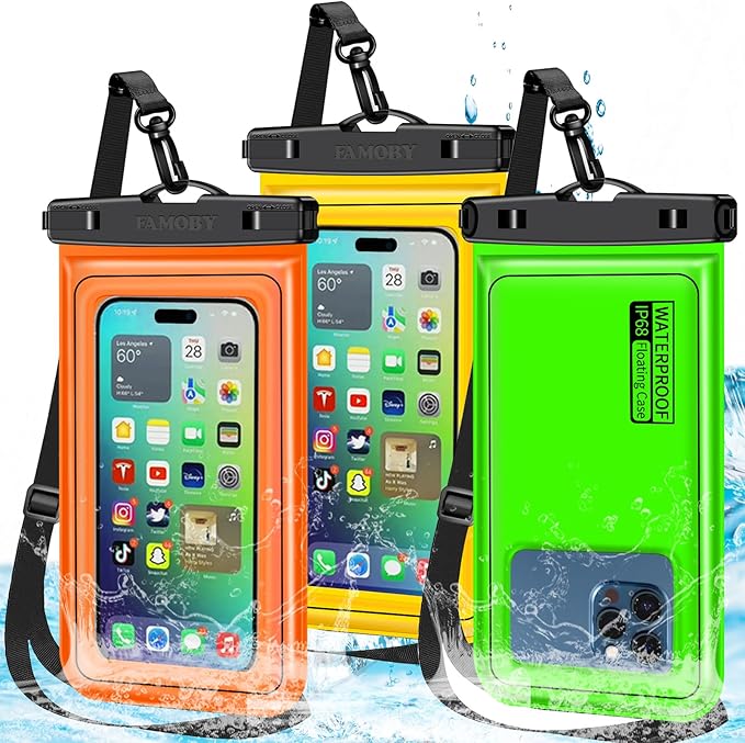 Famoby 5Pack Waterproof Phone Pouches IP68 Protection