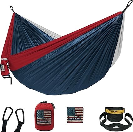 Wise Owl Outfitters Camping Hammock – 500lbs Portable Hammock with Tree Straps - Travel, Backpacking, Hiking, Outdoors Camping Gear - Single or Double