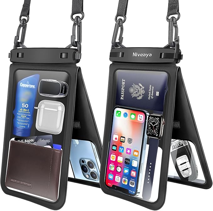 Waterproof Phone Pouch 2Pack Beach Kayak Travel Ready