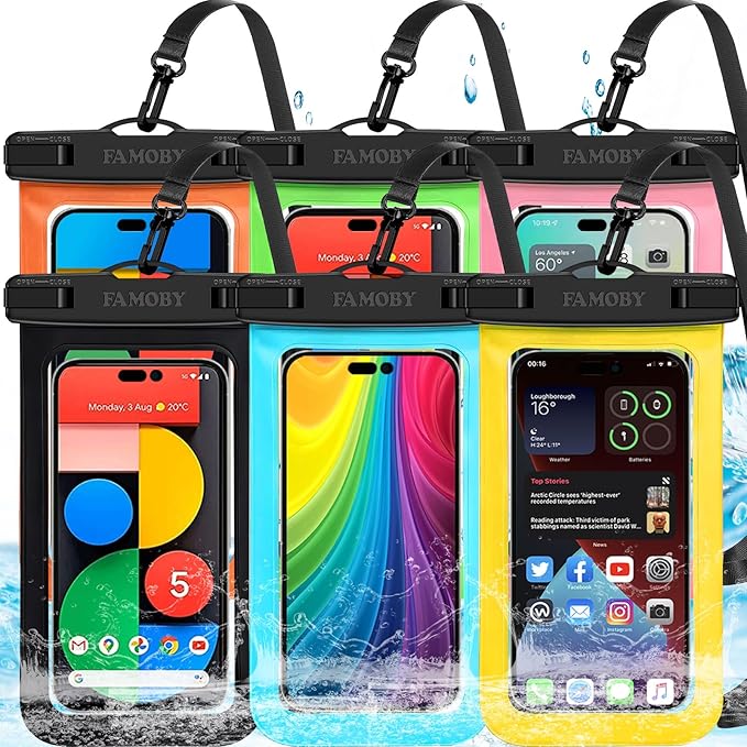 Famoby 5Pack Waterproof Phone Pouches IP68 Protection