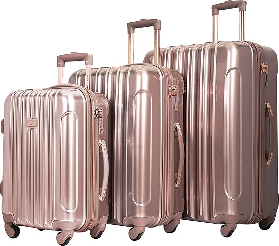 kensie Women's Alma Luggage Set, Rose Gold, 20-Inch Carry-On