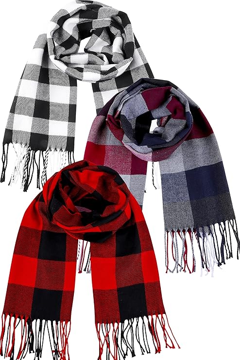 Apoway Warm Plaid Large Winter Scarf Shawl Wraps
