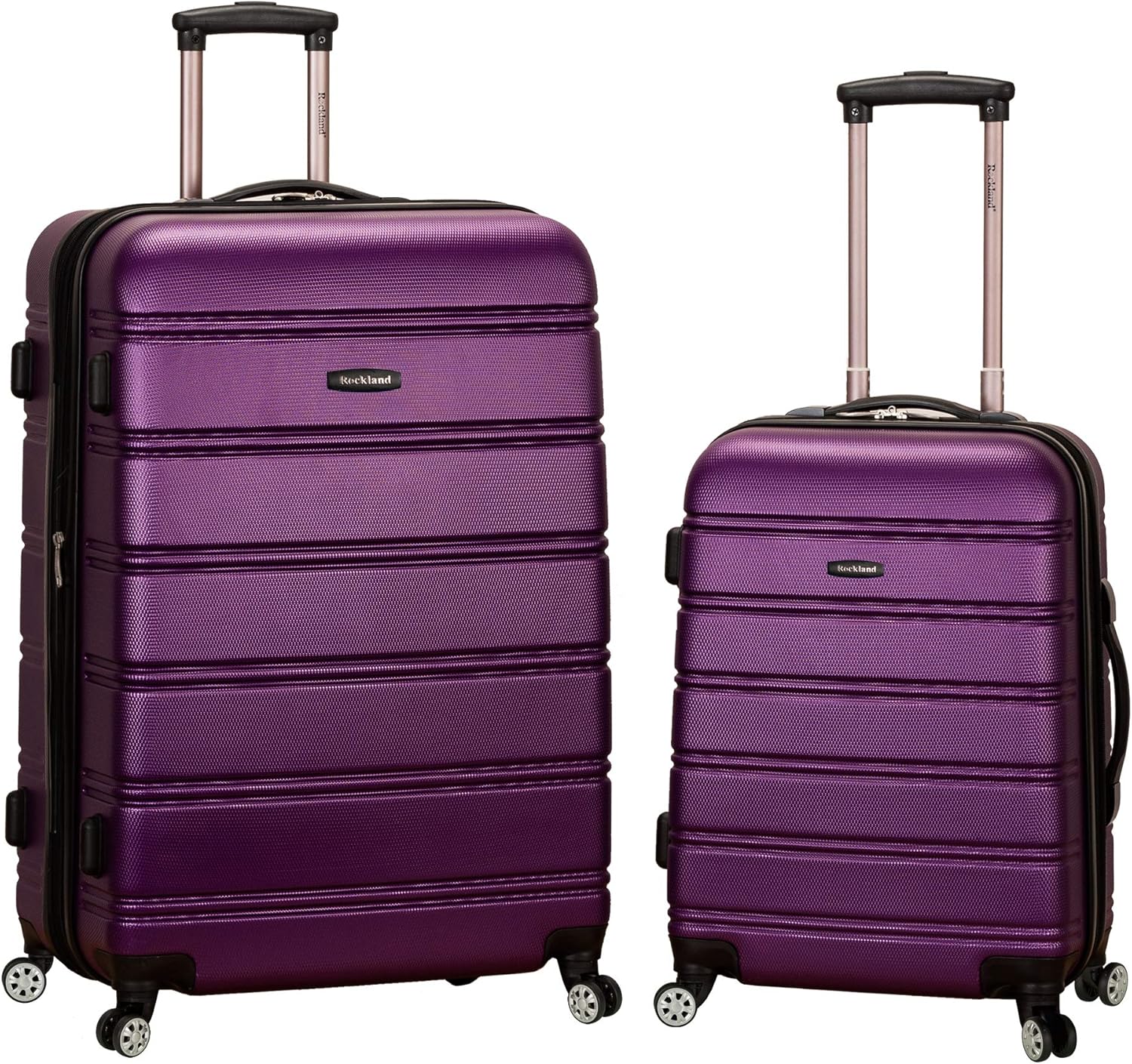 Rockland Navy Hardside Expandable Spinner Luggage 2Piece Set
