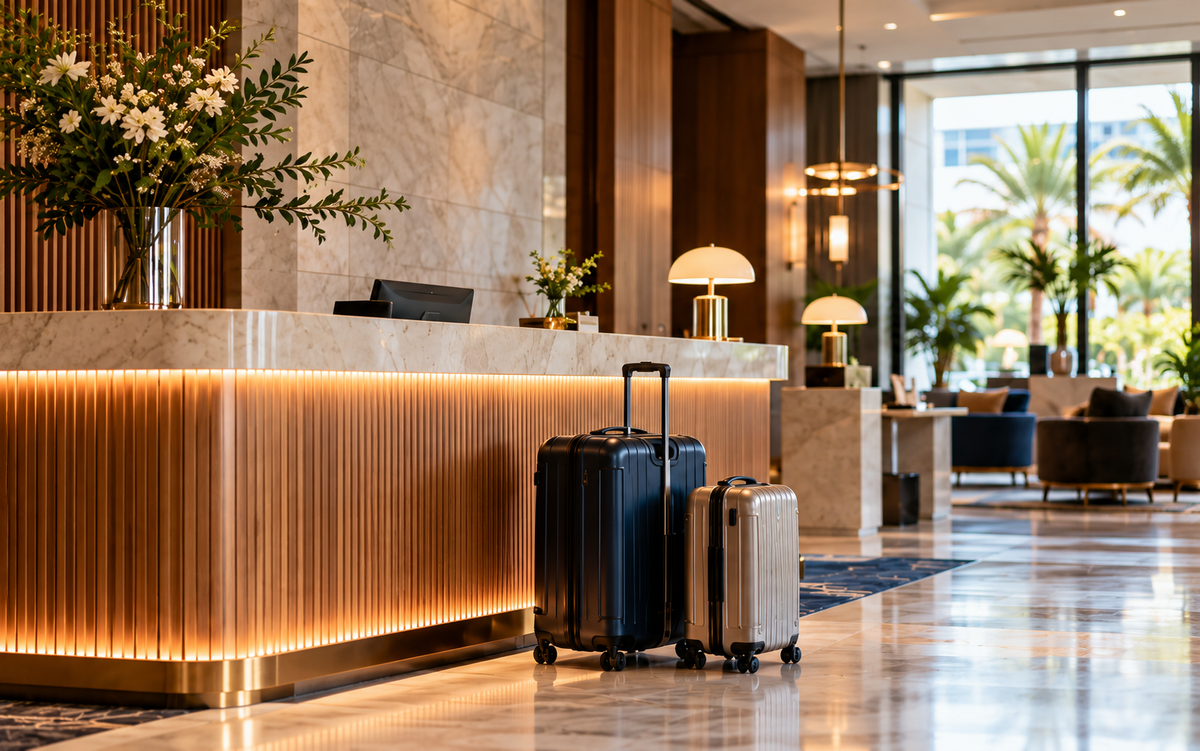 A welcoming hotel lobby