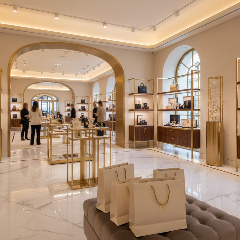 ultra-luxury shopping with gold